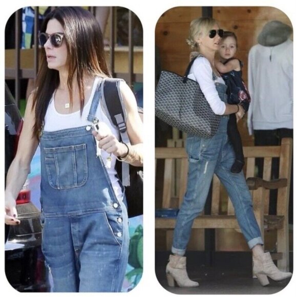 FRAME Le Garcon Denim Overalls in Stone Canyon Skinny Distressed Cropped Blue - Picture 2 of 10